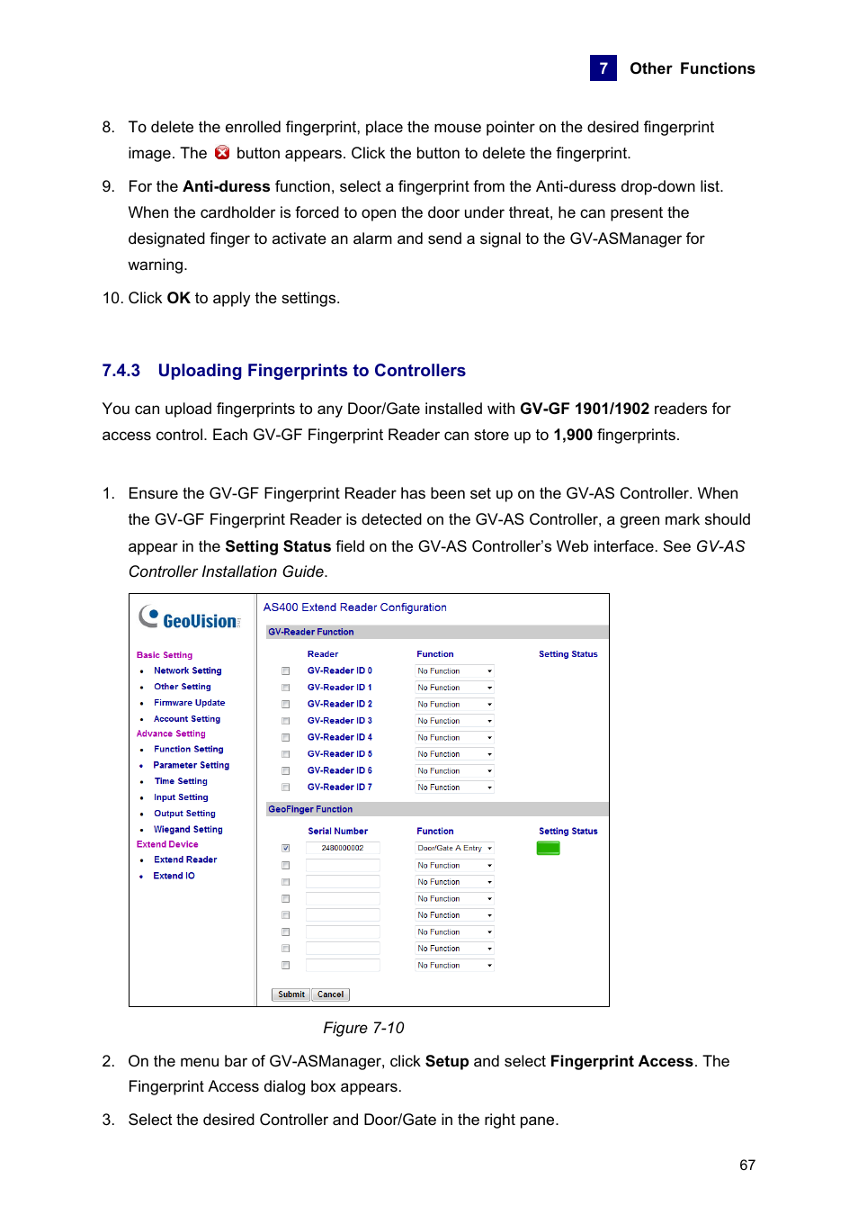 3 uploading fingerprints to controllers | AGI Security GVASBOX-100 User Manual | Page 75 / 138