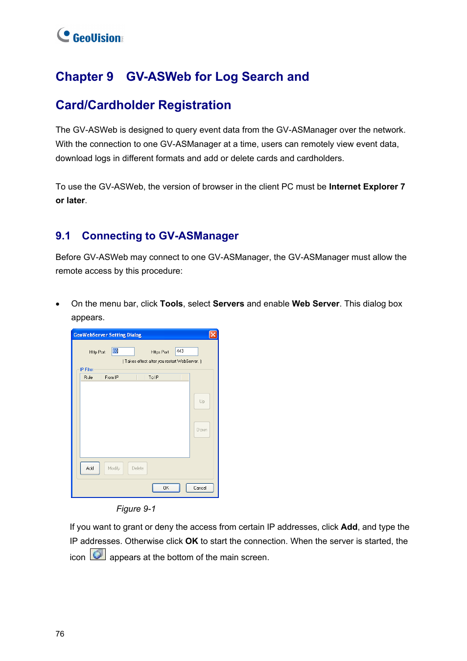 1 connecting to gv-asmanager | AGI Security GVASBOX-100 User Manual | Page 84 / 138