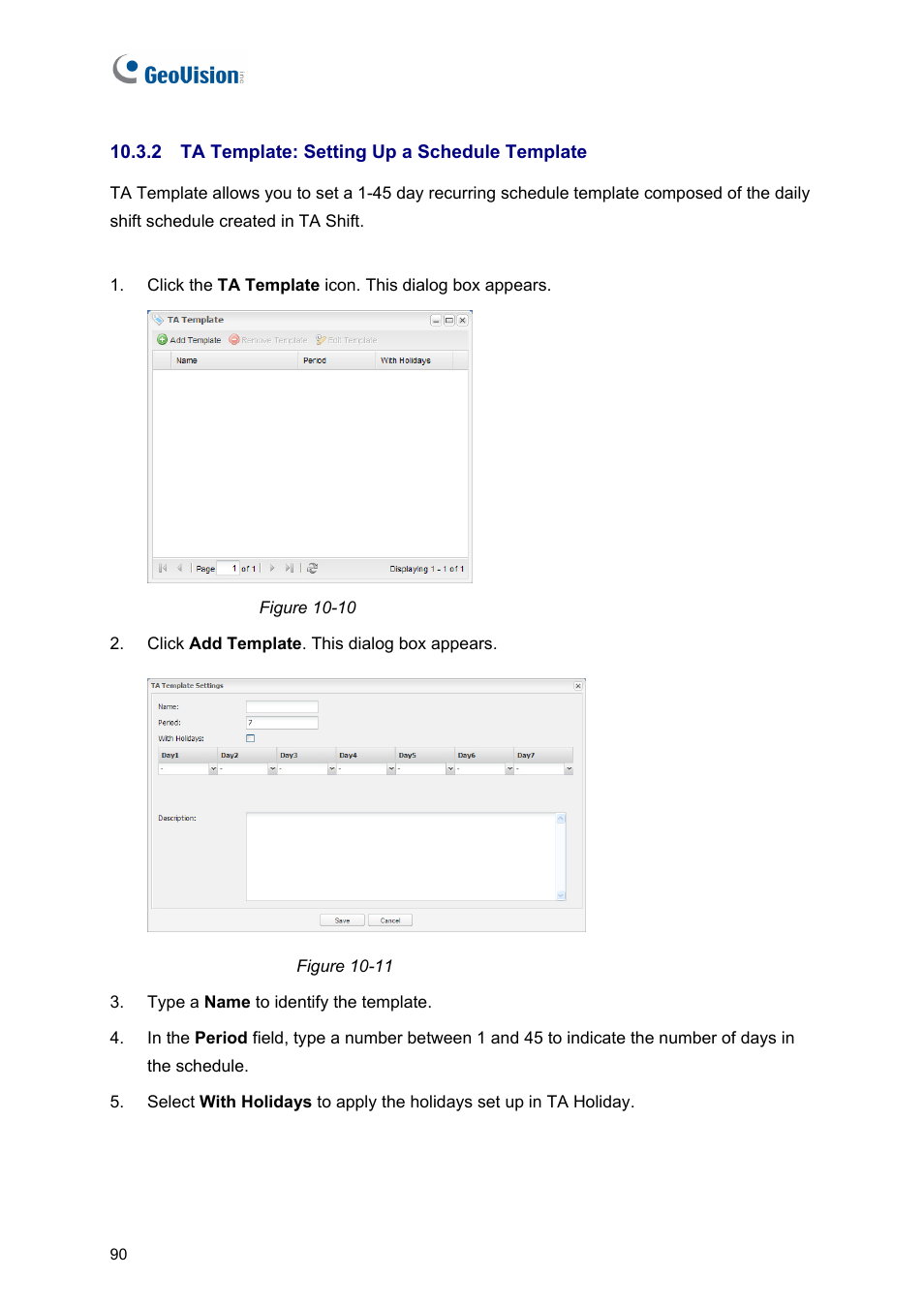 2 ta template: setting up a schedule template | AGI Security GVASBOX-100 User Manual | Page 98 / 138