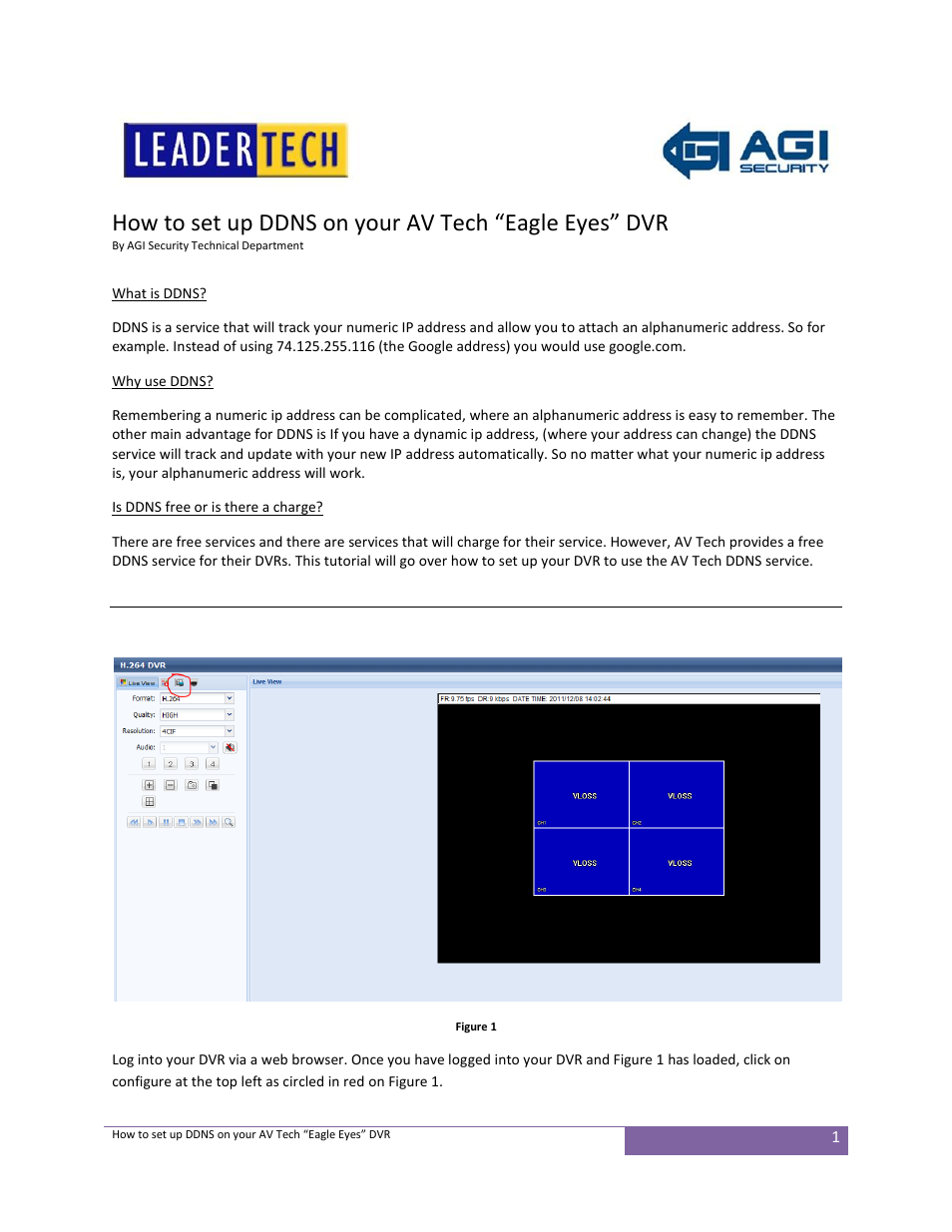 AGI Security SYS-16A901 How to set up DDNS on your AV Tech User Manual | 4 pages