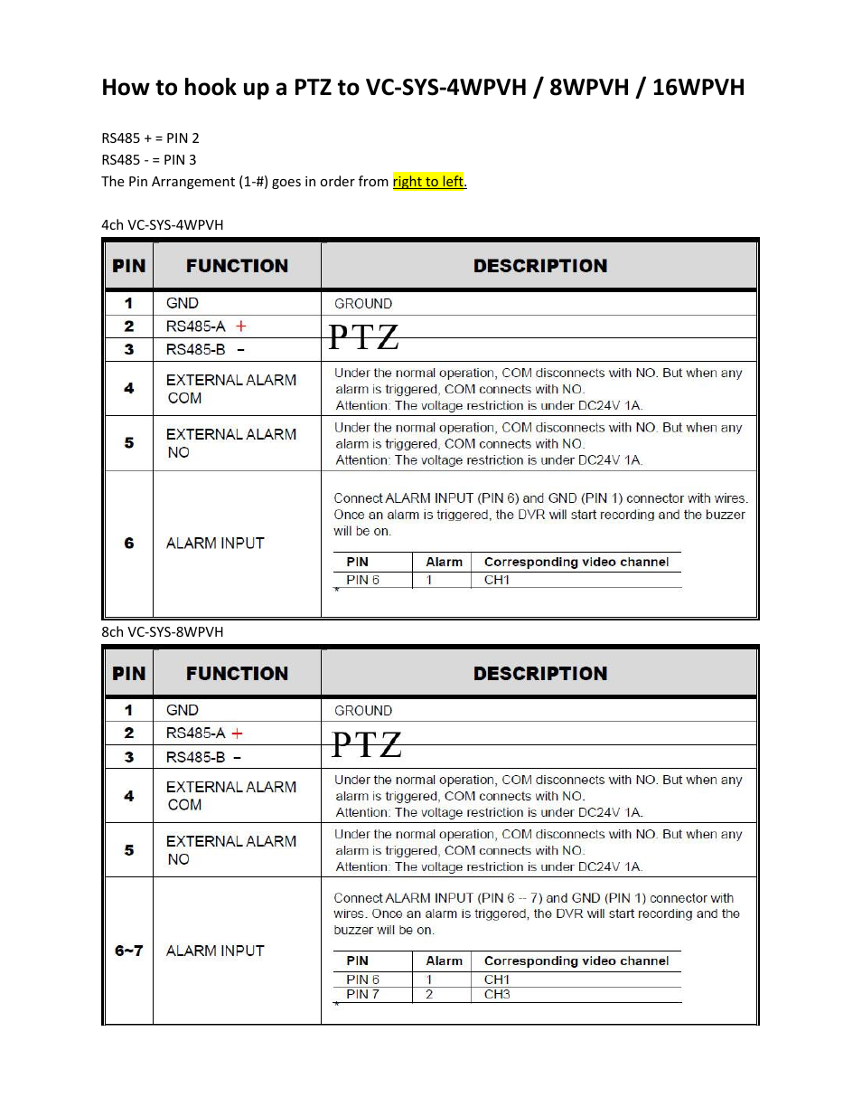 AGI Security SYS-16A901 PTZ guide User Manual | 2 pages