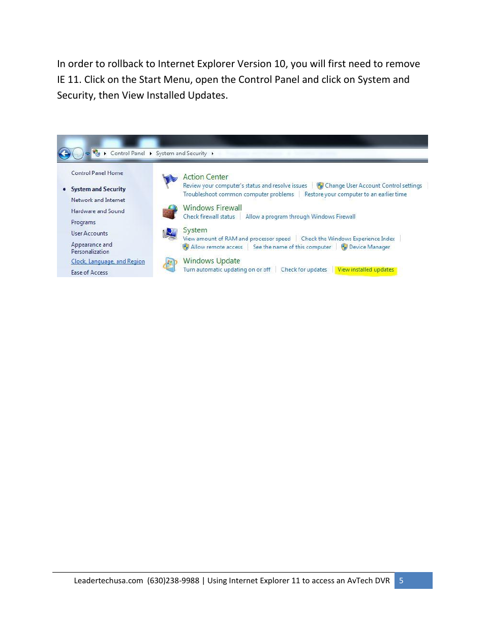 AGI Security SYS-16A901 Using ie11 with avtech User Manual | Page 5 / 7