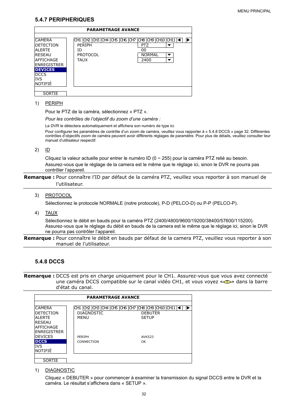 7 peripheriques, 8 dccs | AGI Security SYS-16A901 User Manual User Manual | Page 120 / 459