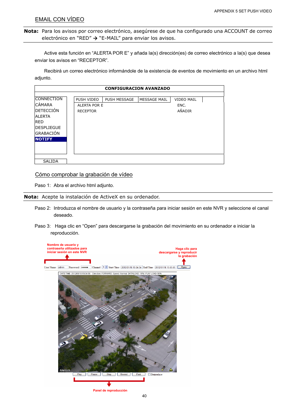 Email con vídeo, Cómo comprobar la grabación de vídeo | AGI Security SYS-16A901 User Manual User Manual | Page 203 / 459