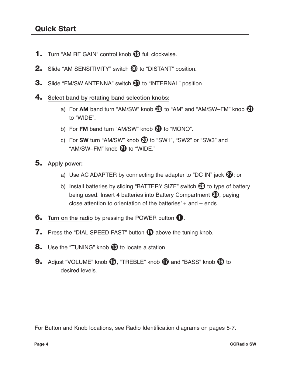 Quick start 1 | C. Crane CCRadio SW User Manual | Page 4 / 24