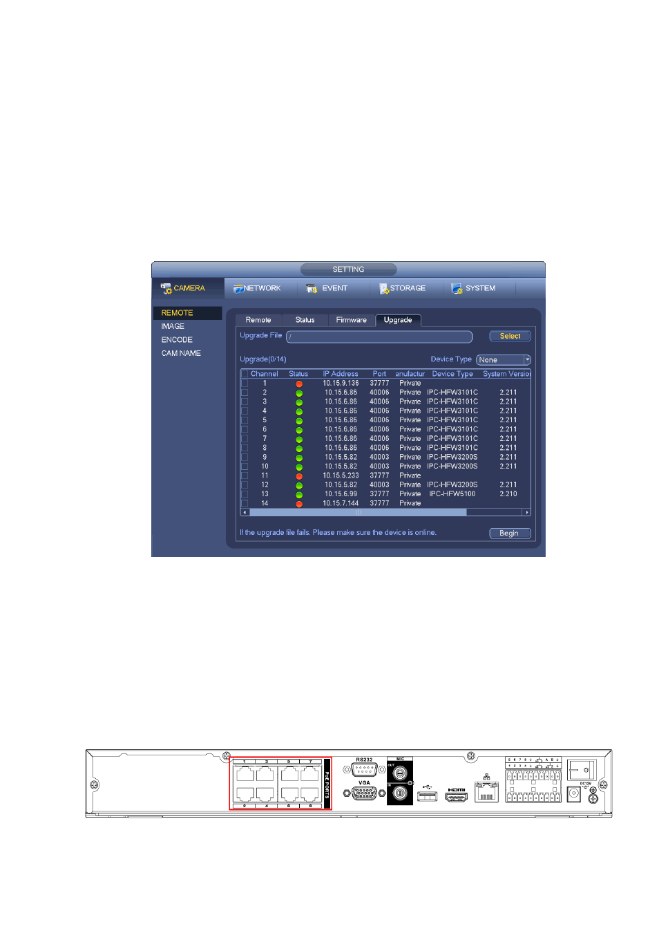 5 upgrade, 6 upnp, Upgrade | Upnp | AGI Security SYS-16HN44P User Manual | Page 132 / 324