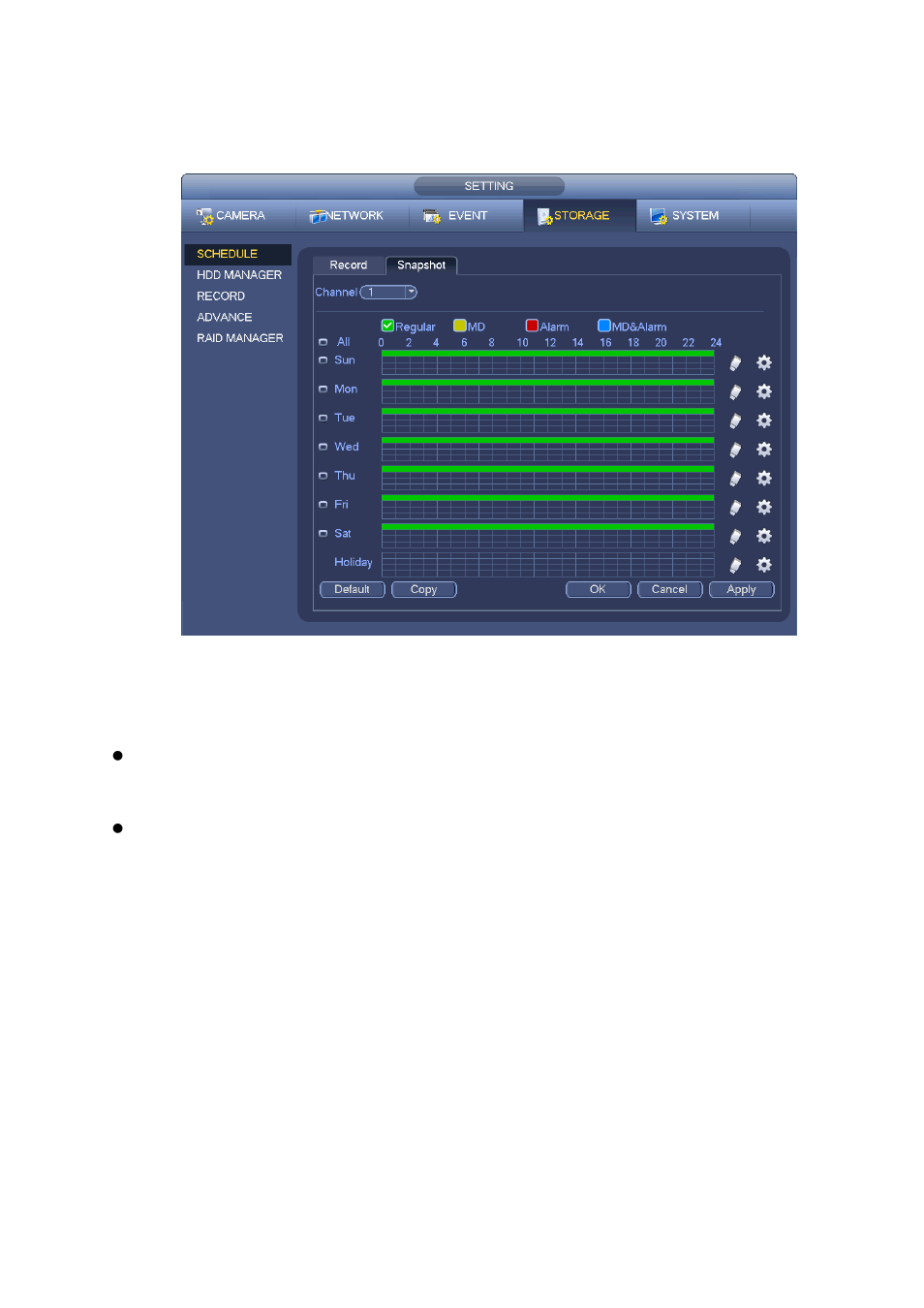 3 motion detect record/snapshot, 1 motion detect record, Motion detect record/snapshot | Motion detect record | AGI Security SYS-16HN44P User Manual | Page 155 / 324