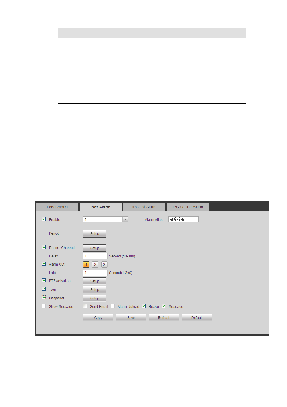 2 net alarm, 3 ipc external alarm | AGI Security SYS-16HN44P User Manual | Page 281 / 324