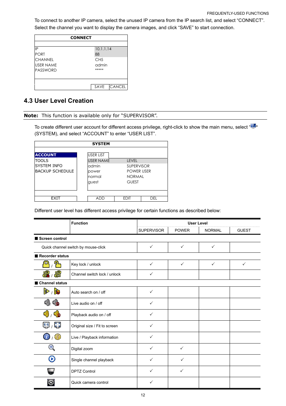 3 user level creation | AGI Security SYS-4HNVR304 Manual User Manual | Page 18 / 95