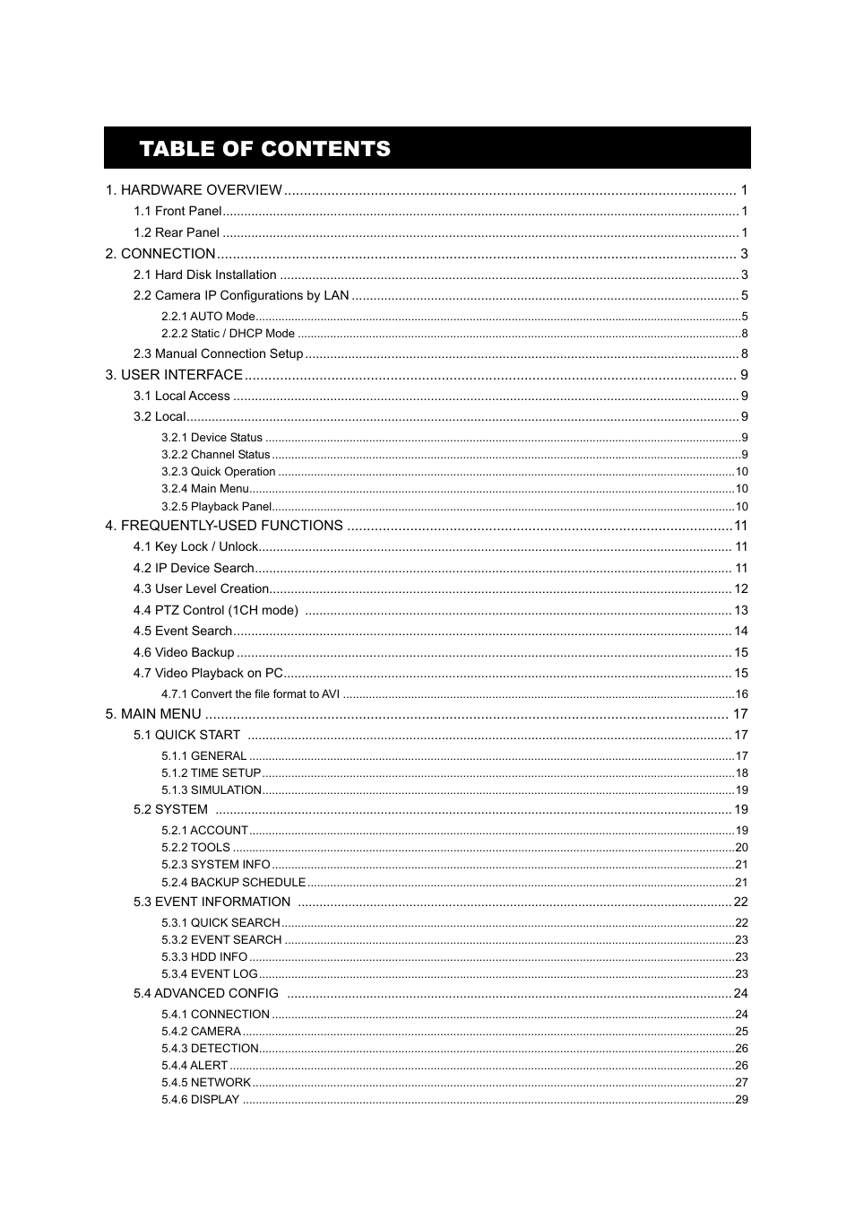 AGI Security SYS-4HNVR304 Manual User Manual | Page 5 / 95