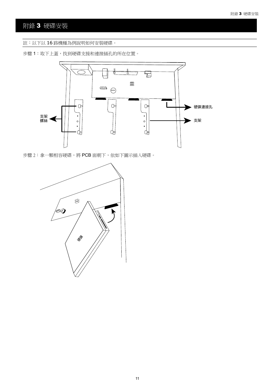 附錄 3 硬碟安裝 | AGI Security SYS-4HNVR304 Quick Guide User Manual | Page 33 / 35