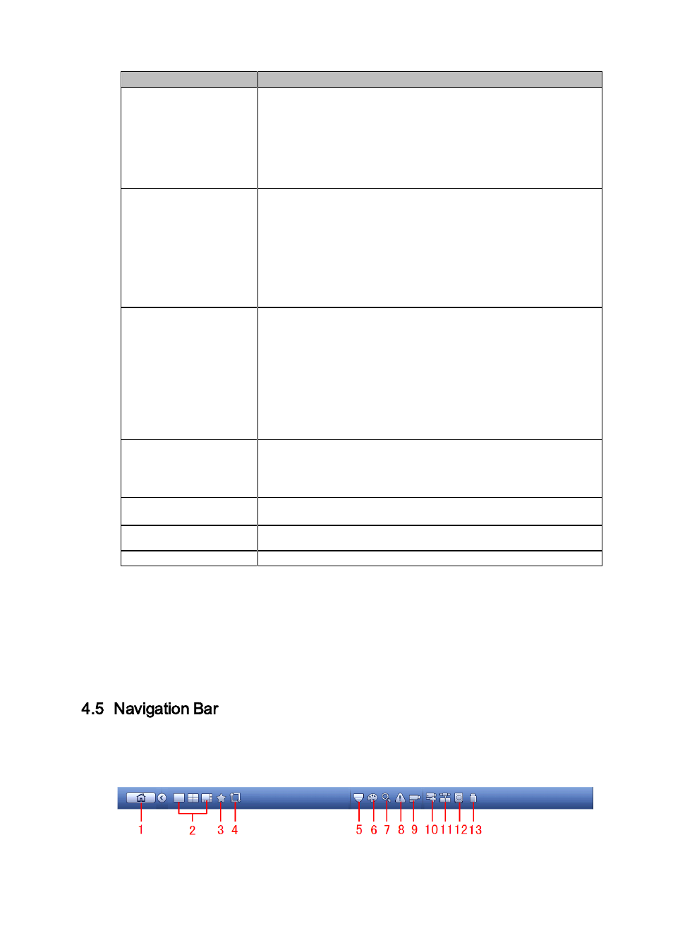 4 search, 5 manual record, 5 navigation bar | Search, Manual record, Navigation bar | AGI Security SYS-HC0451S2 User Manual | Page 115 / 276