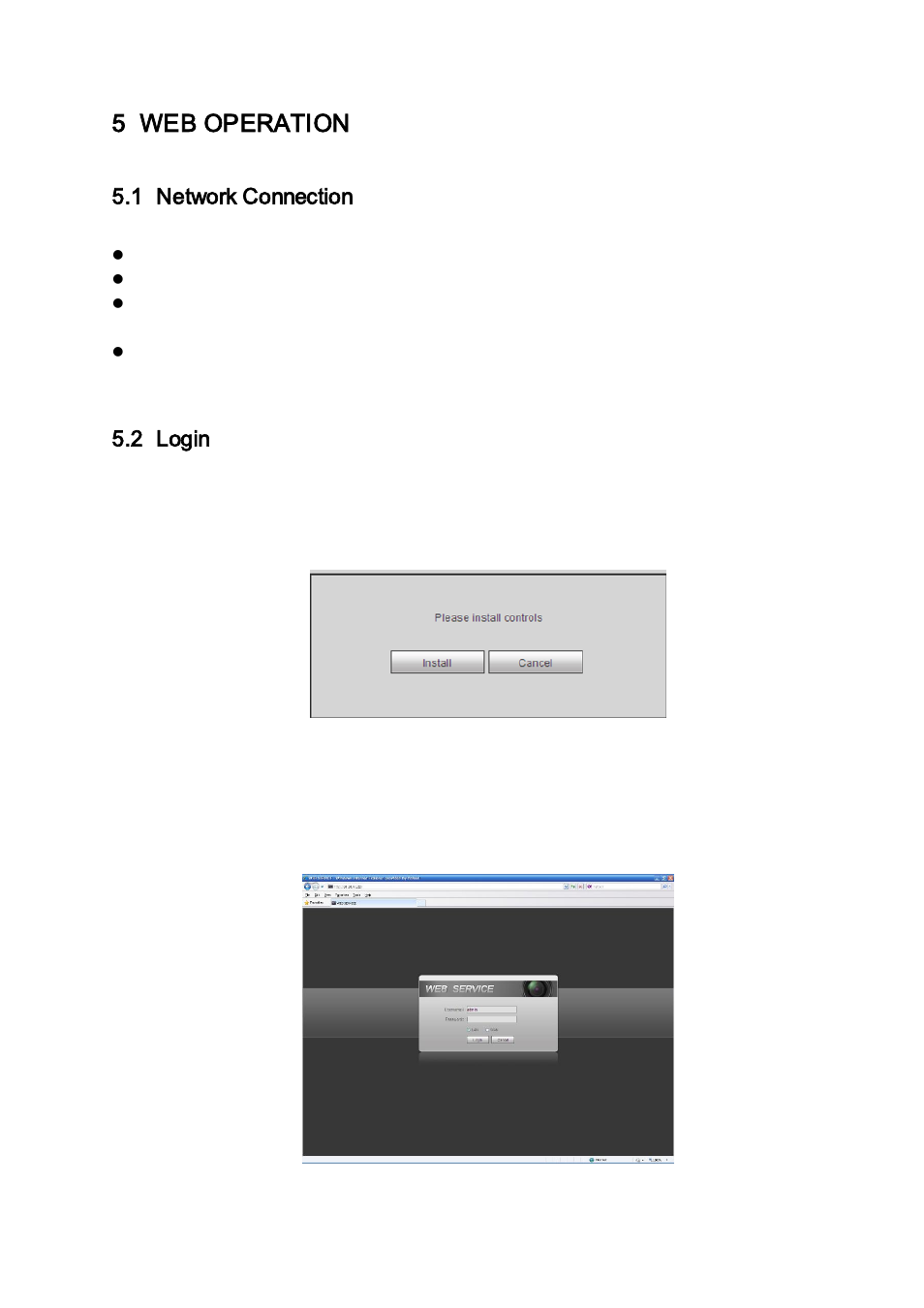 5 web operation, 1 network connection, 2 login | Web operation, Network connection, Login | AGI Security SYS-HC0451S2 User Manual | Page 200 / 276