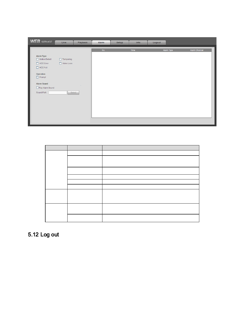 12 log out, Log out, R 5.12) | AGI Security SYS-HC0451S2 User Manual | Page 258 / 276