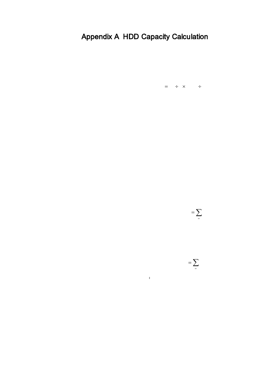 Appendix a hdd capacity calculation, Appendix a, Hdd capacity calculation | AGI Security SYS-HC0451S2 User Manual | Page 266 / 276