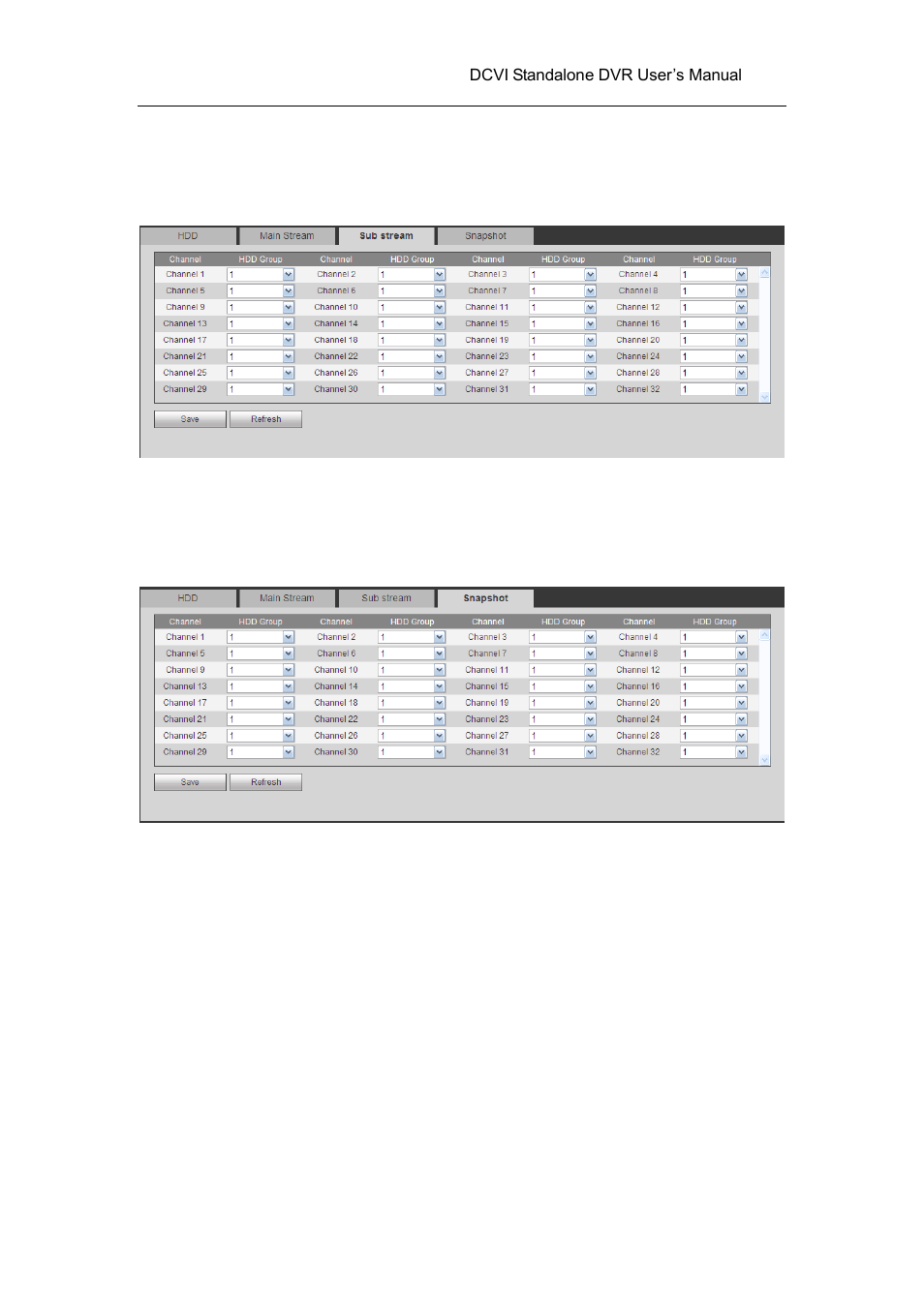 3 sub stream, 4 snapshot, 5 quota | AGI Security SYS-HC0451 HDCVI DVR User Manual User Manual | Page 234 / 285