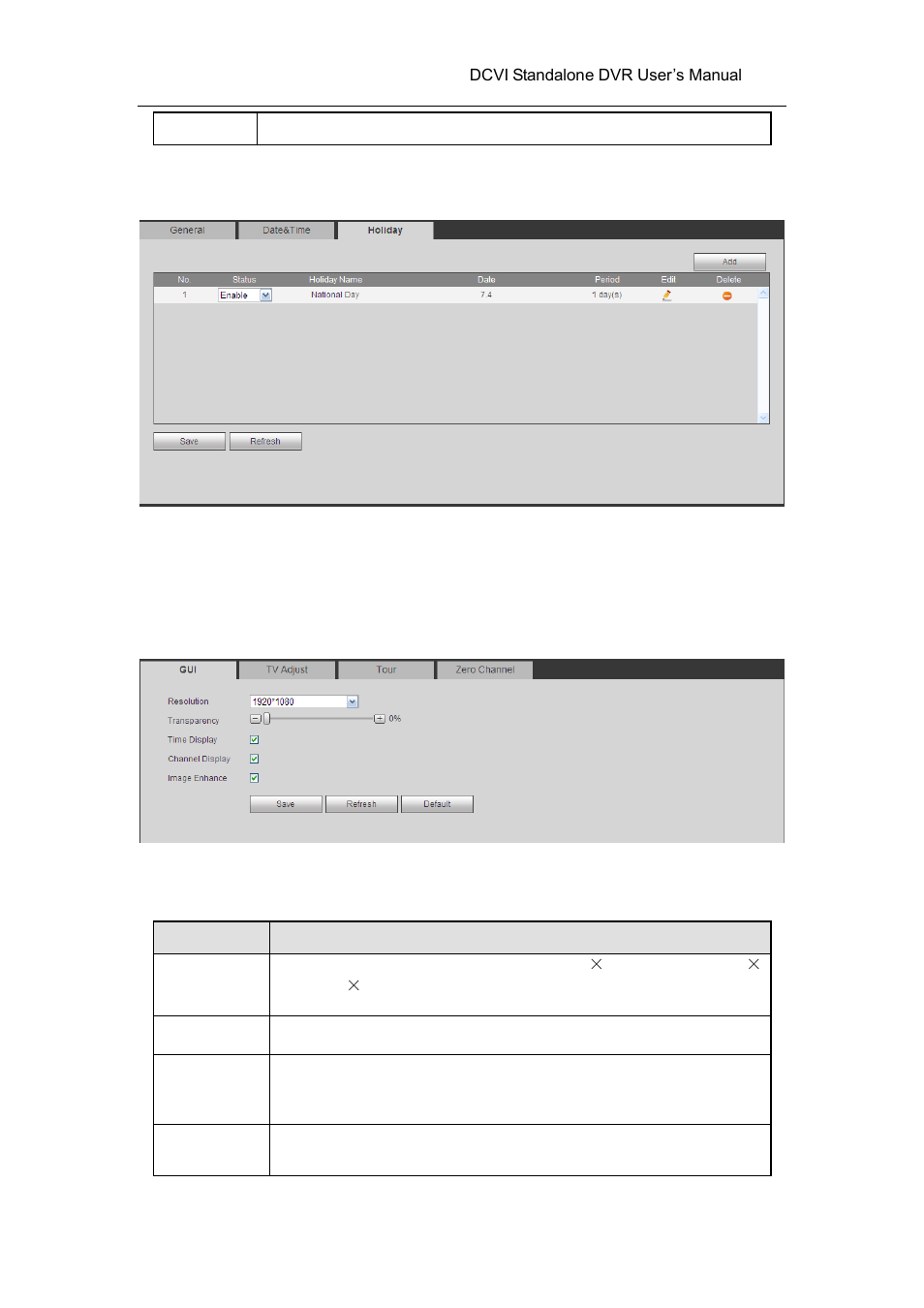 3 holiday setup, 2 display, 1 gui | AGI Security SYS-HC0451 HDCVI DVR User Manual User Manual | Page 237 / 285