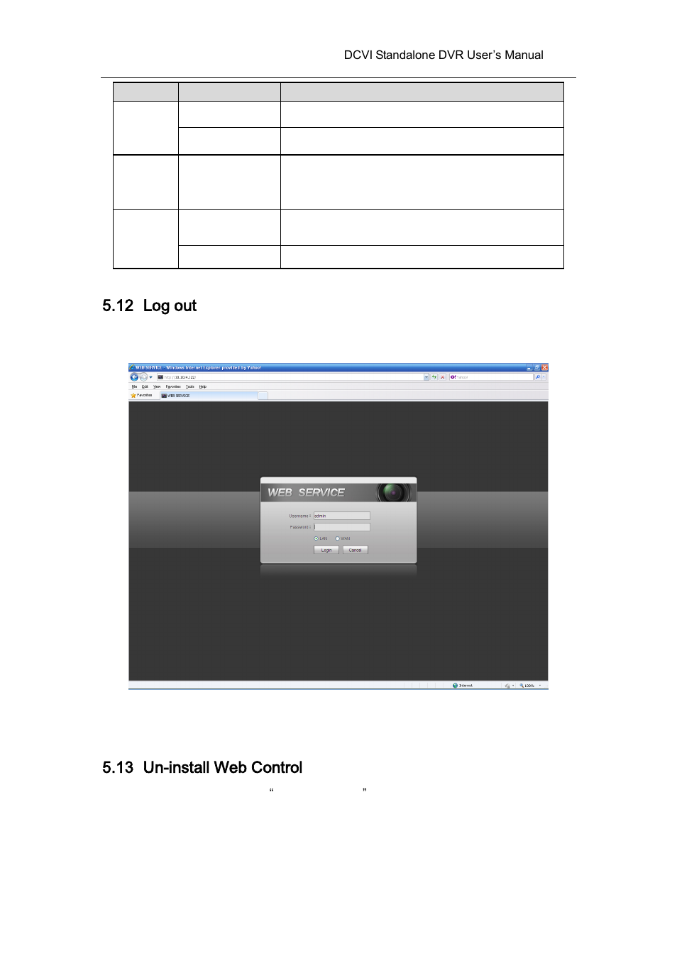 12 log out, 13 un-install web control, Log out | Un-install web control | AGI Security SYS-HC0451 HDCVI DVR User Manual User Manual | Page 257 / 285