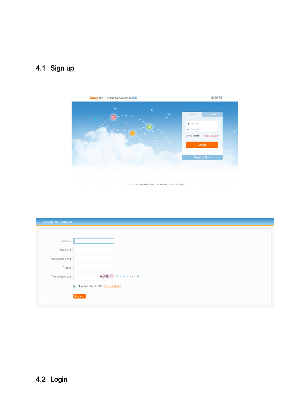 4 website, 1 sign up, 2 login | Website, Sign up, Login | AGI Security SYS-HC0451 P2P Operation Manual User Manual | Page 11 / 14