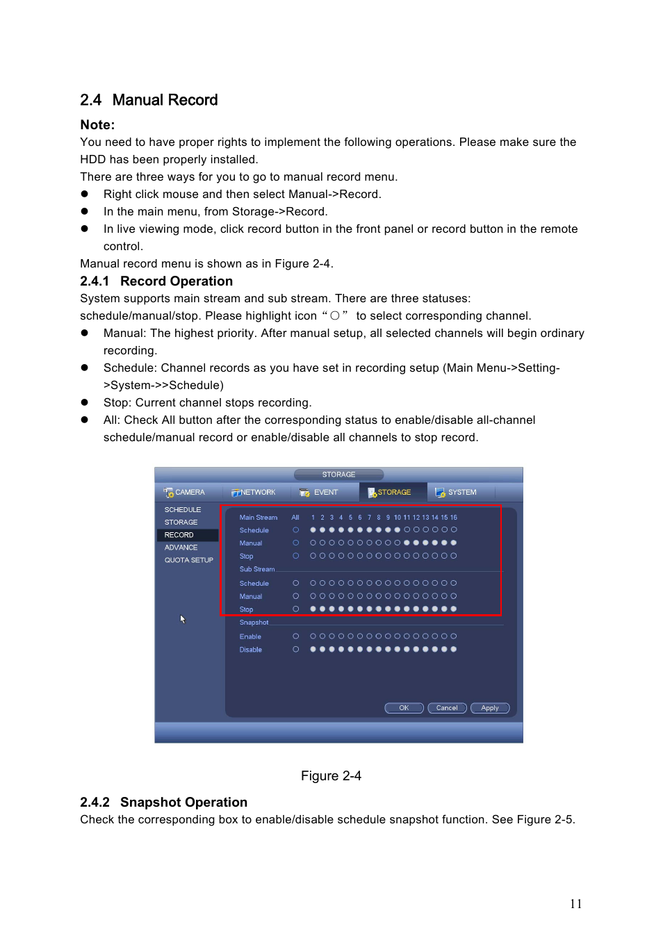 4 manual record | AGI Security SYS-HC0451 Standalone DVR Quick Start Guide User Manual | Page 15 / 39