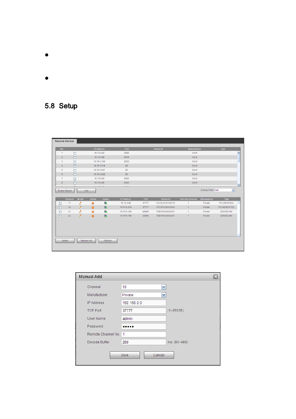 8 setup, 1 camera, 1 remote device (for digital channel only) | Setup, Camera, R 5.8) | AGI Security SYS-HC0851S2 User Manual | Page 183 / 266