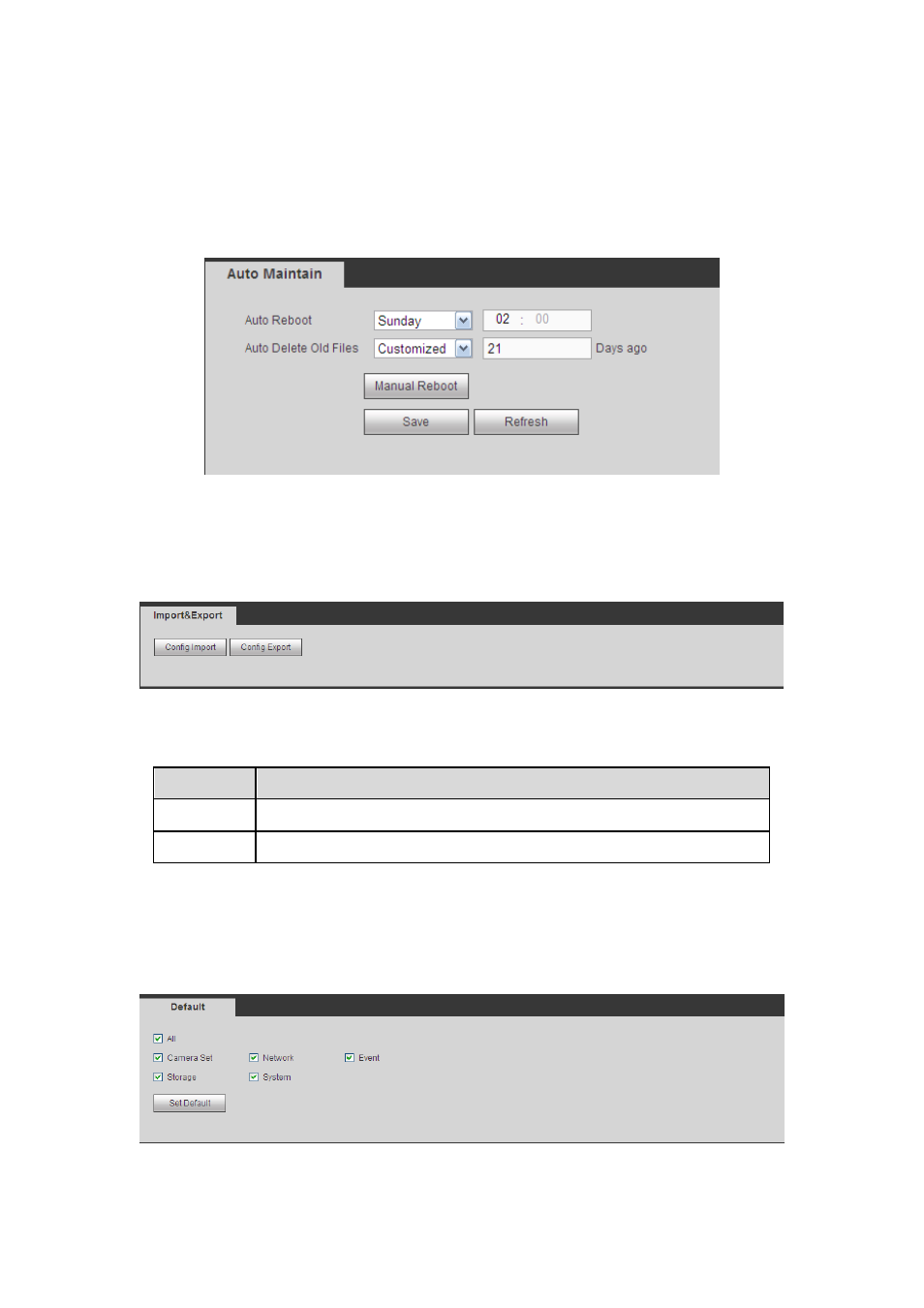 7 auto maintain, 8 import/export, 9 default | AGI Security SYS-HC0851S2 User Manual | Page 231 / 266