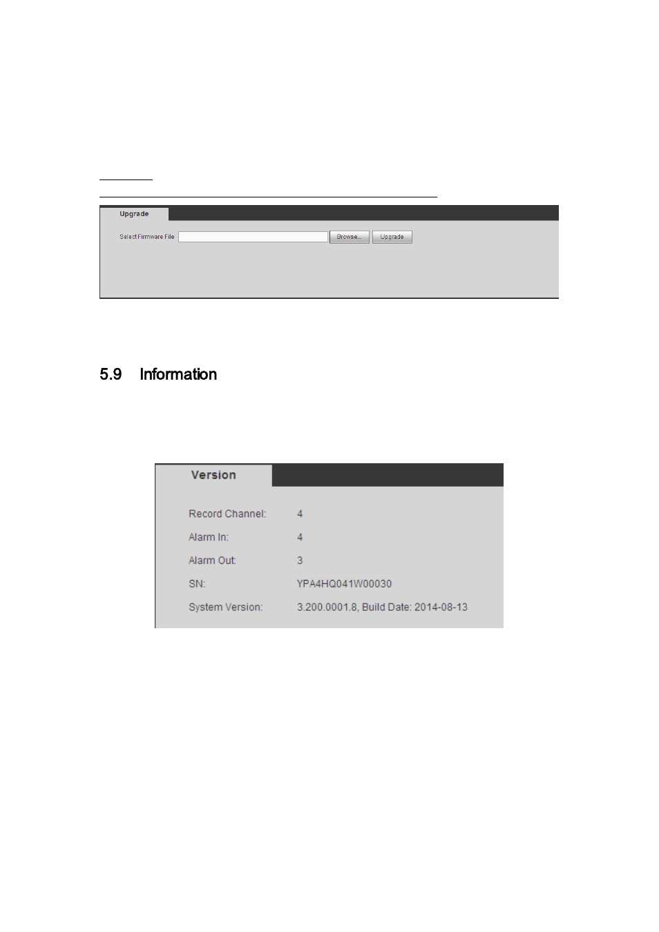 10 upgrade, 9 information, 1 version | 2 log, Information, Version | AGI Security SYS-HC0851S2 User Manual | Page 232 / 266