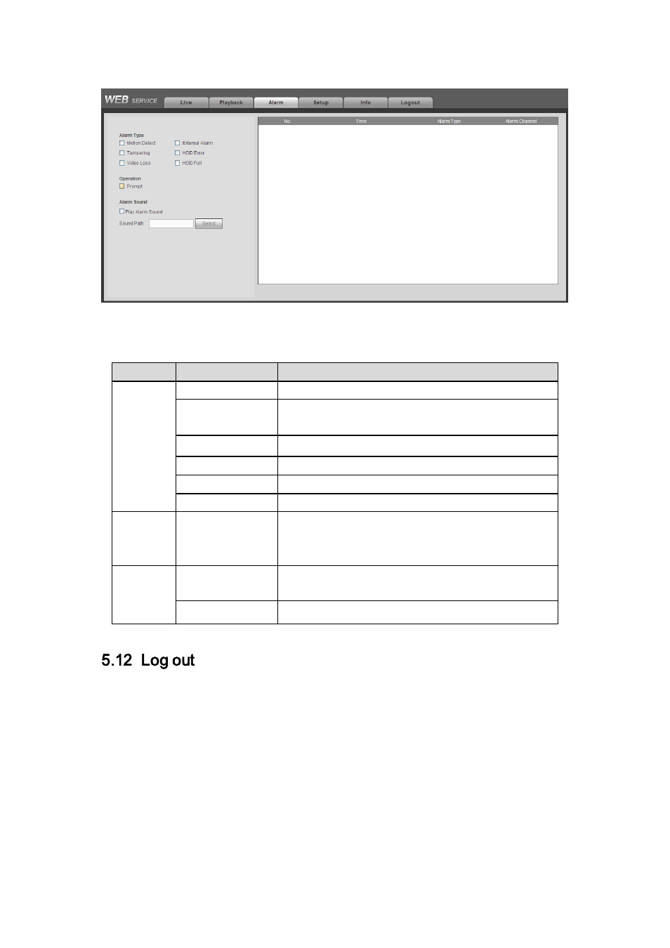 12 log out, Log out, R 5.12) | AGI Security SYS-HC0851S2 User Manual | Page 238 / 266