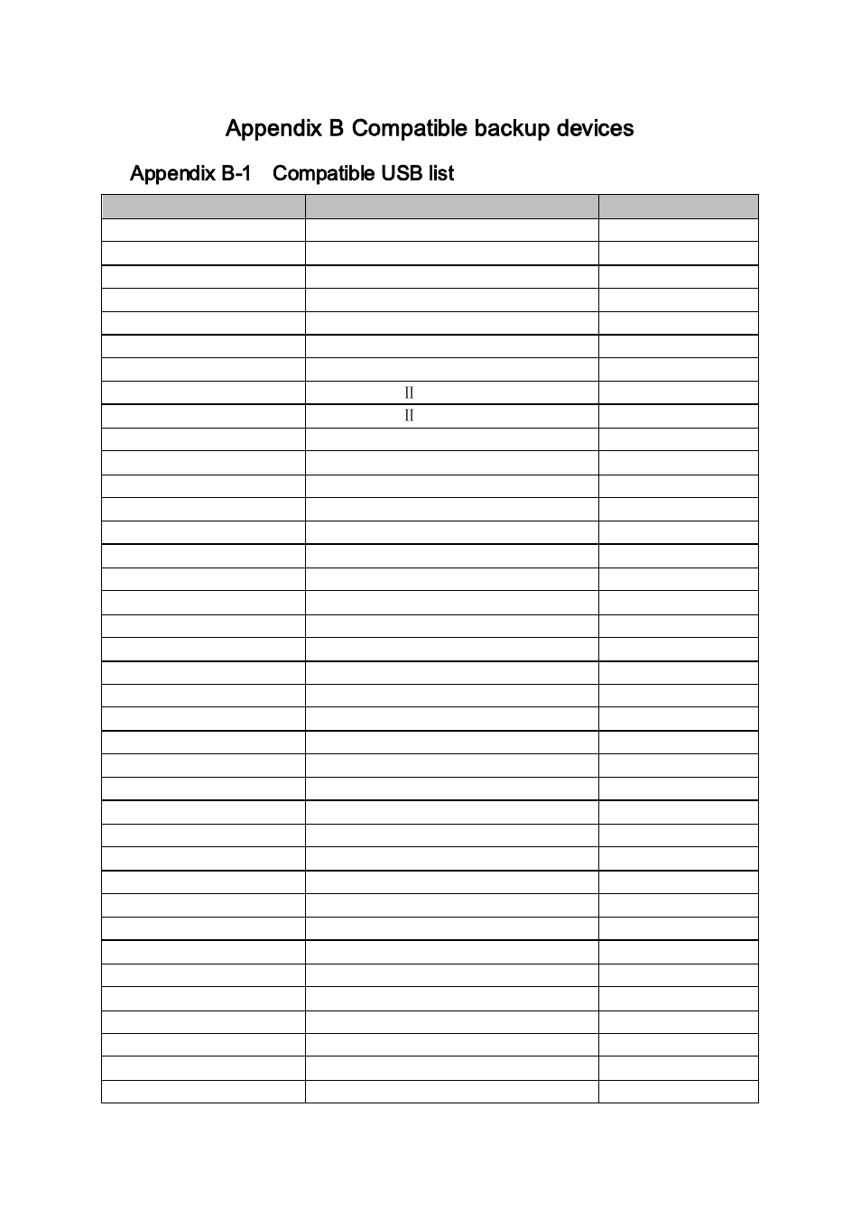 Appendix b compatible backup devices, Appendix b-1 compatible usb list | AGI Security SYS-HC0851S2 User Manual | Page 251 / 266