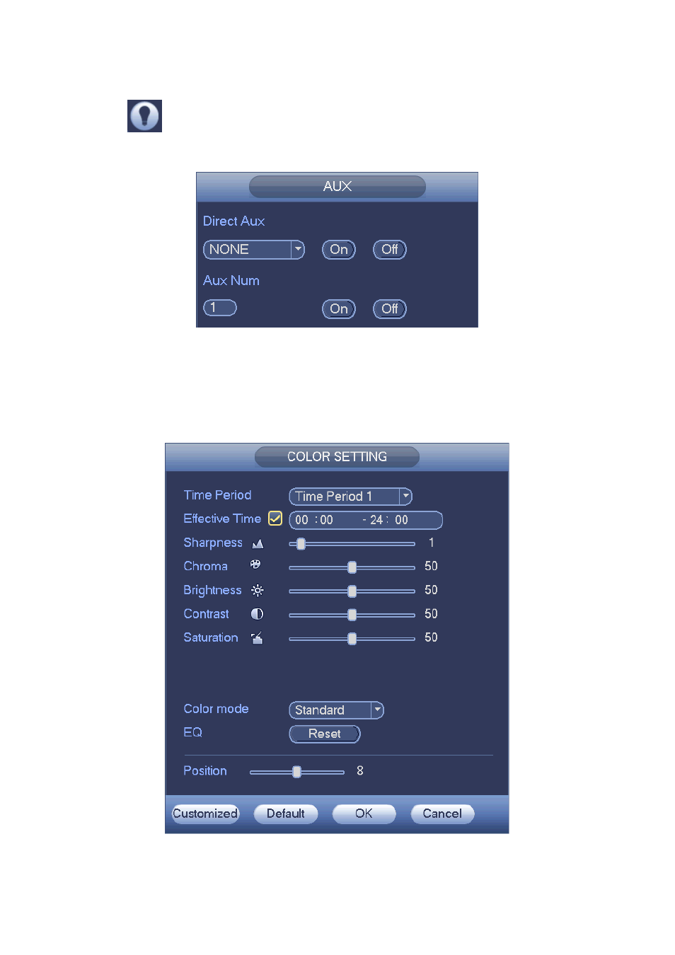 3 color, Color | AGI Security SYS-HC0851S2 User Manual | Page 76 / 266