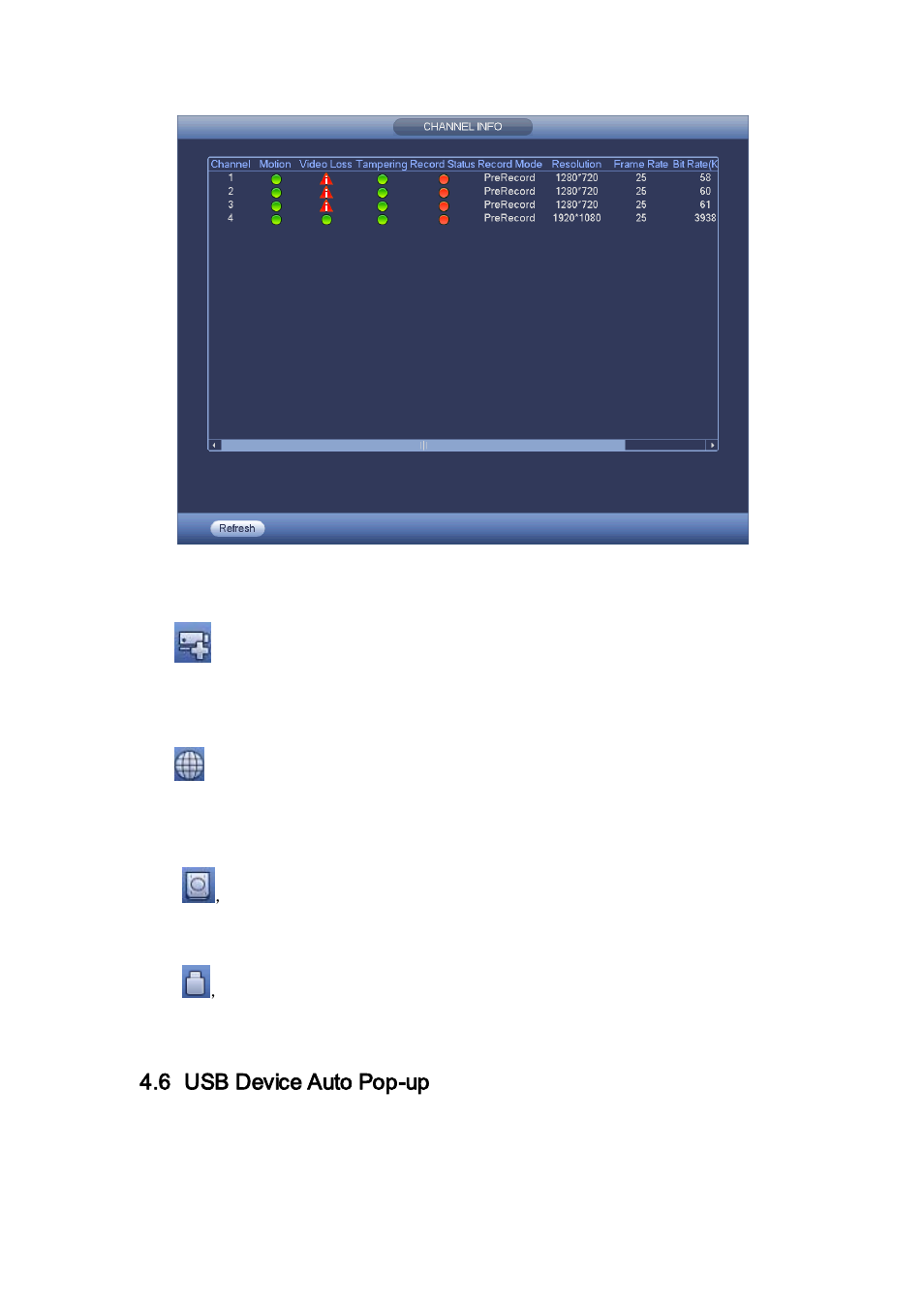 10 remote device, 11 network, 12 hdd manager | 13 usb manager, 6 usb device auto pop-up, Remote device, Network, Hdd manager, Usb manager, Usb device auto pop-up | AGI Security SYS-HC0851S2 User Manual | Page 80 / 266