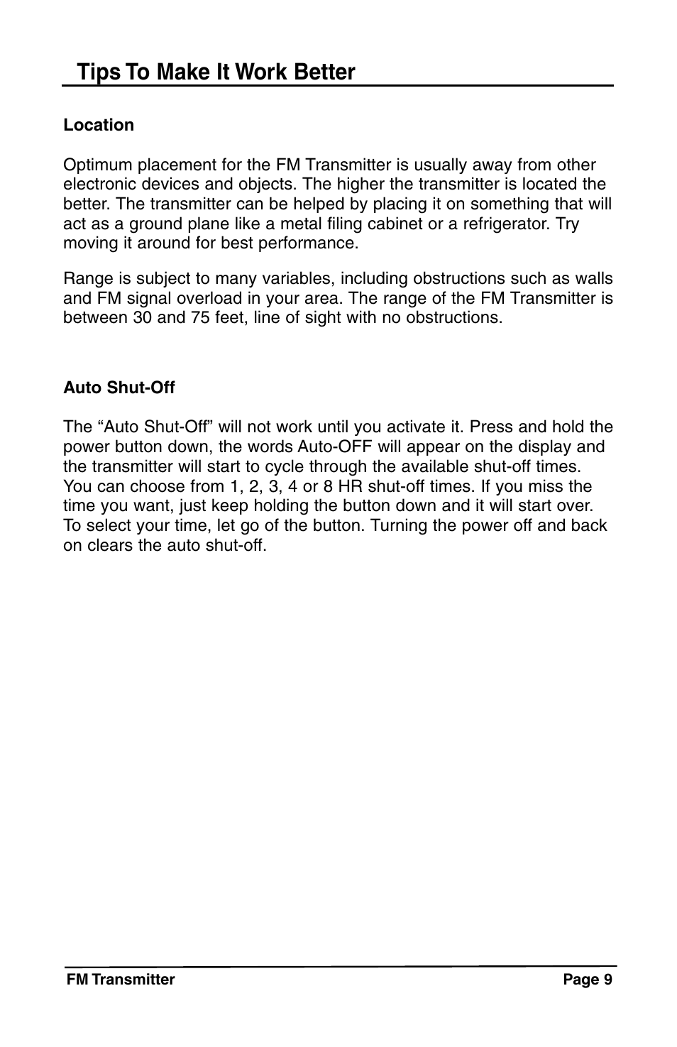Tips to make it work better | C. Crane Satellite Radio User Manual | Page 9 / 16