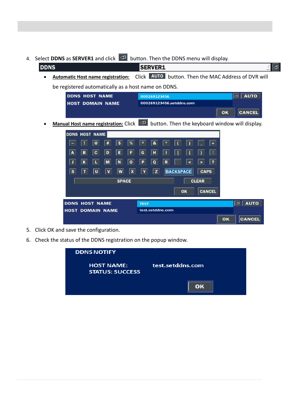 Network setup – using manufacturer’s ddns | AGI Security SYS-HD0420A User Manual | Page 104 / 119
