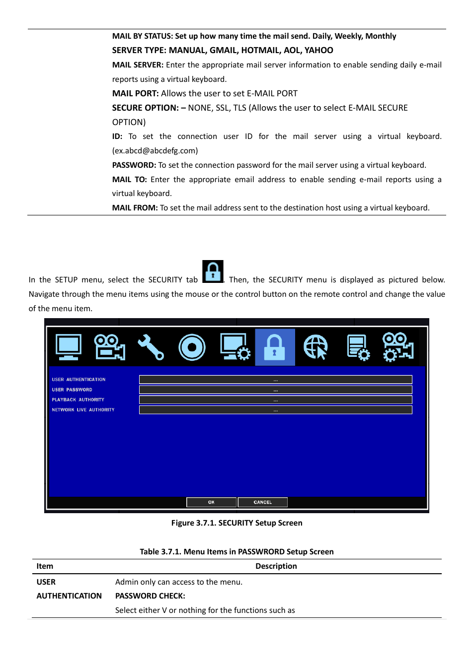 7. setup – security mode | AGI Security SYS-HD0420A User Manual | Page 37 / 119