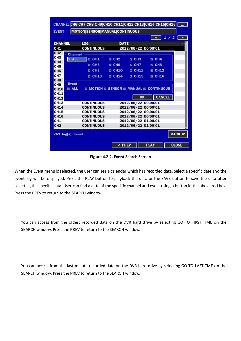 2-3. go to first time, 2-4. go to last time | AGI Security SYS-HD0420A User Manual | Page 49 / 119