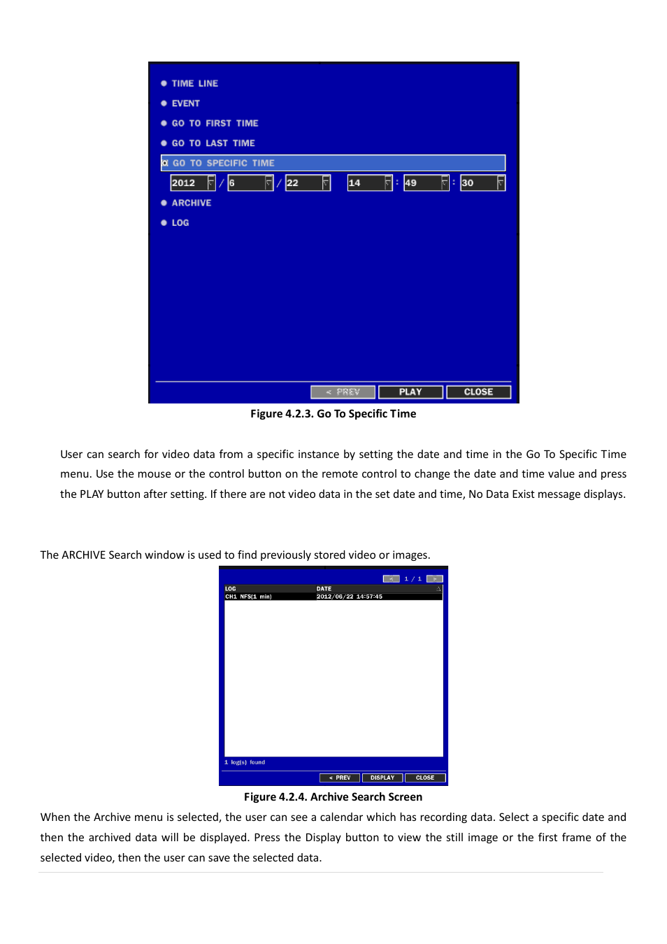 2-5. go to specific time, 2-6. archive search | AGI Security SYS-HD0420A User Manual | Page 50 / 119