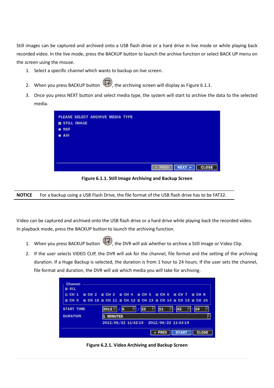 Back up, 1. still image backup onto usb flash drive, 2. video backup onto usb flash drive | AGI Security SYS-HD0420A User Manual | Page 54 / 119