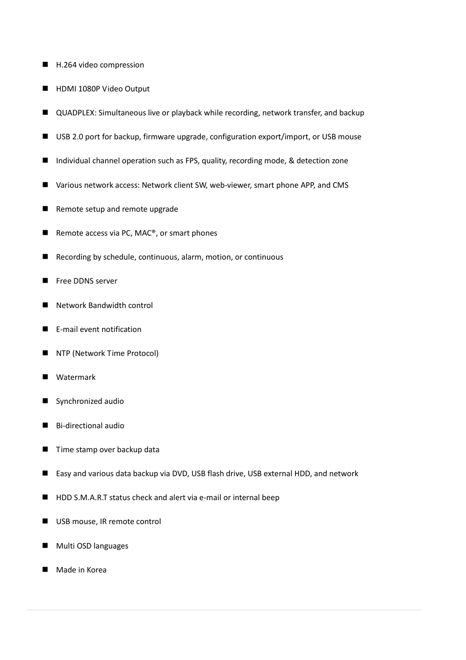 Features | AGI Security SYS-HD0420A User Manual | Page 8 / 119