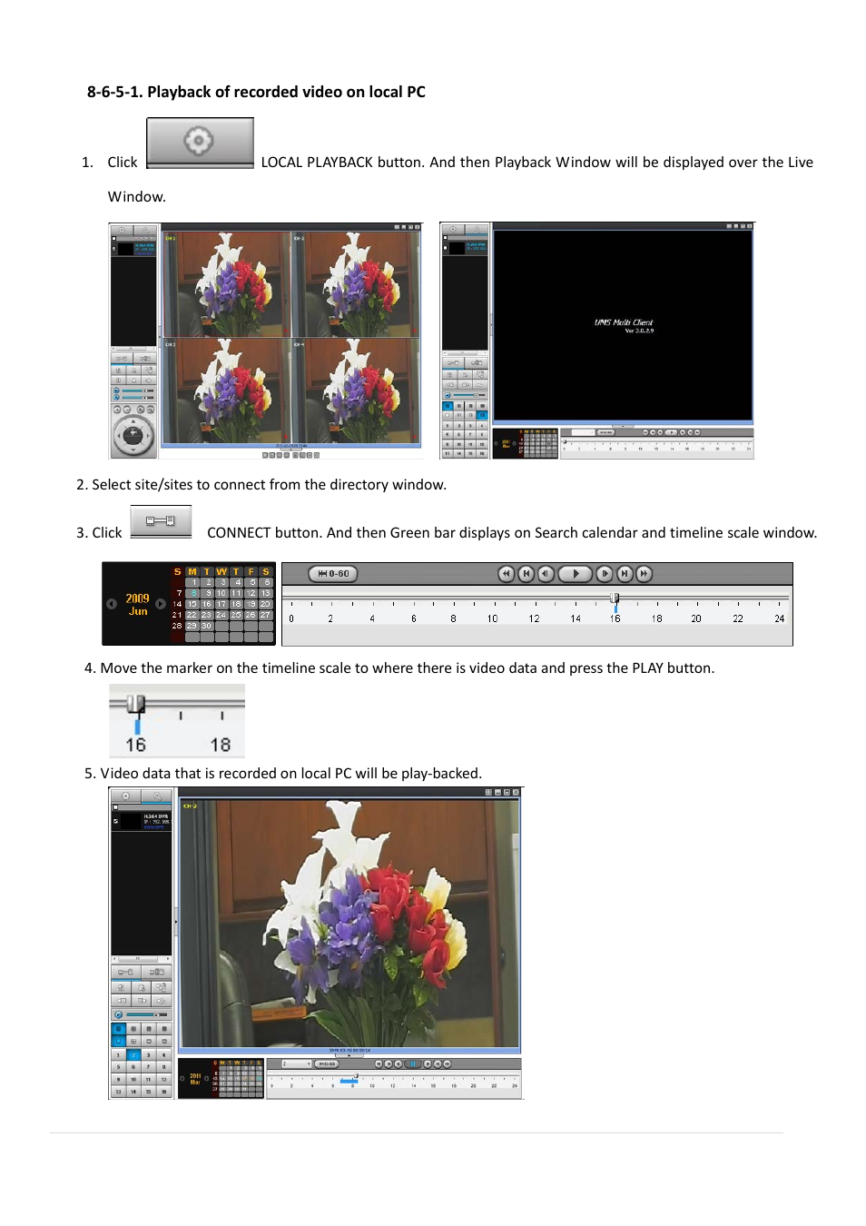 6-5. local playback and remote playback, 6-5-1. playback of recorded video on local pc | AGI Security SYS-HD0420A User Manual | Page 80 / 119