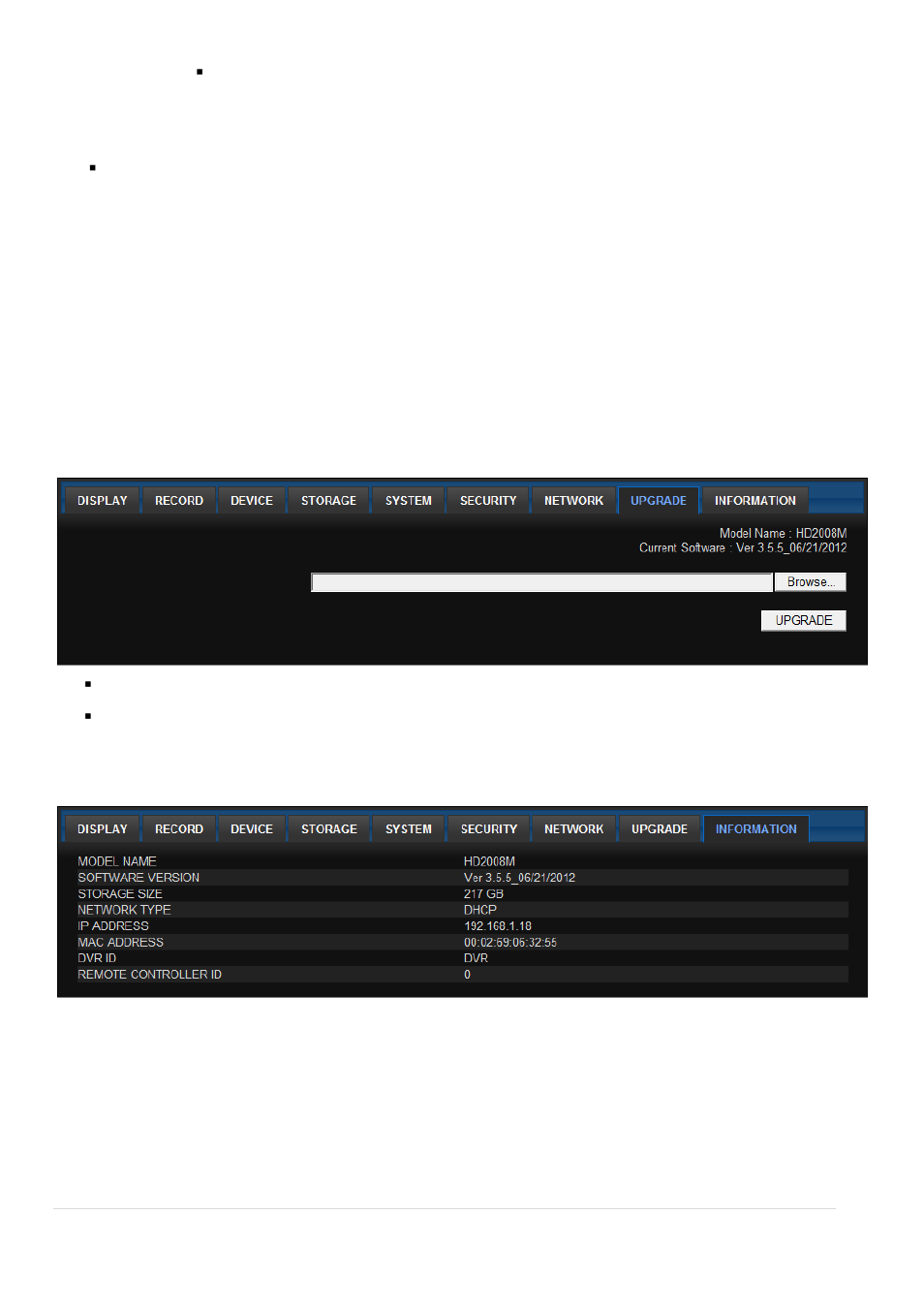 8. remote upgrade, 9. information | AGI Security SYS-HD0420A User Manual | Page 96 / 119