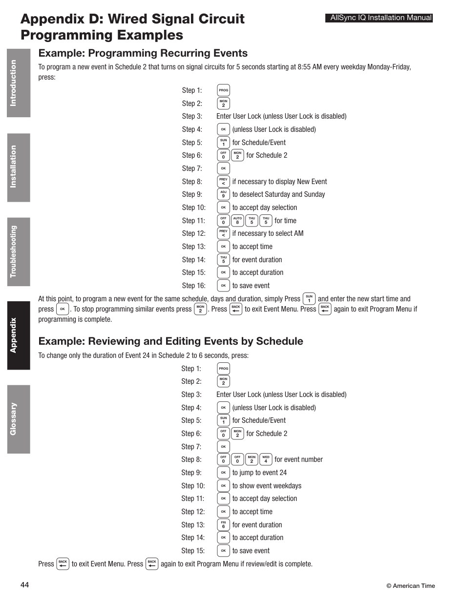 American Time AllSync IQ User Manual | Page 44 / 57