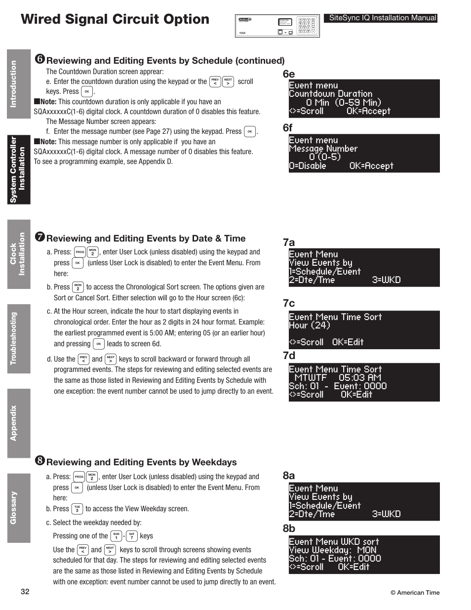 Wired signal circuit option, 6f 6e | American Time SiteSync IQ User Manual | Page 32 / 81