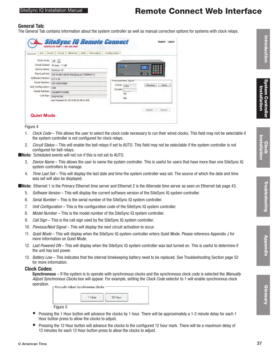 Remote connect web interface | American Time SiteSync IQ User Manual | Page 37 / 81