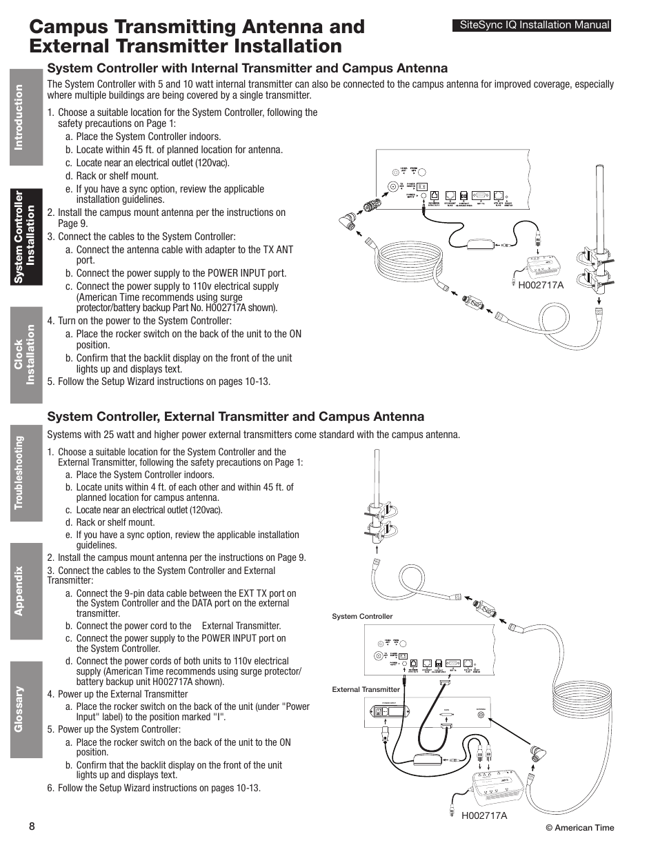 Controller w/campus transmitting antenna | American Time SiteSync IQ User Manual | Page 8 / 81