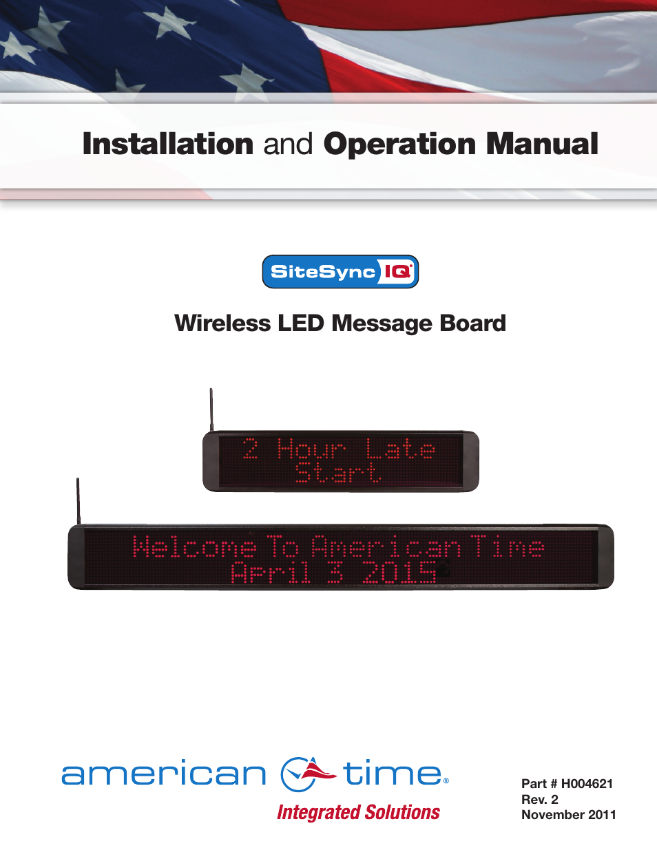 American Time Wireless Digital Message Board User Manual | 9 pages