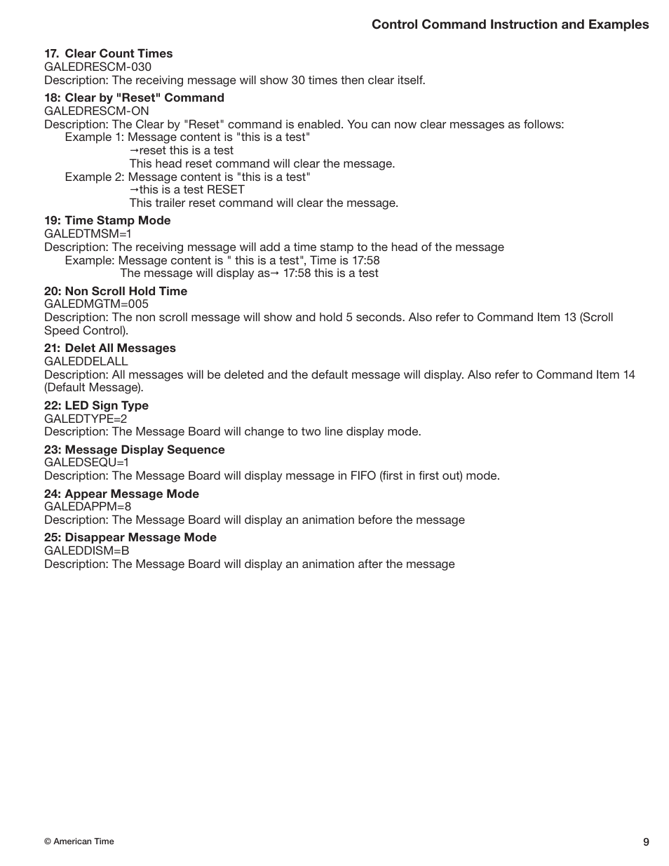 American Time Wireless Digital Message Board User Manual | Page 9 / 9