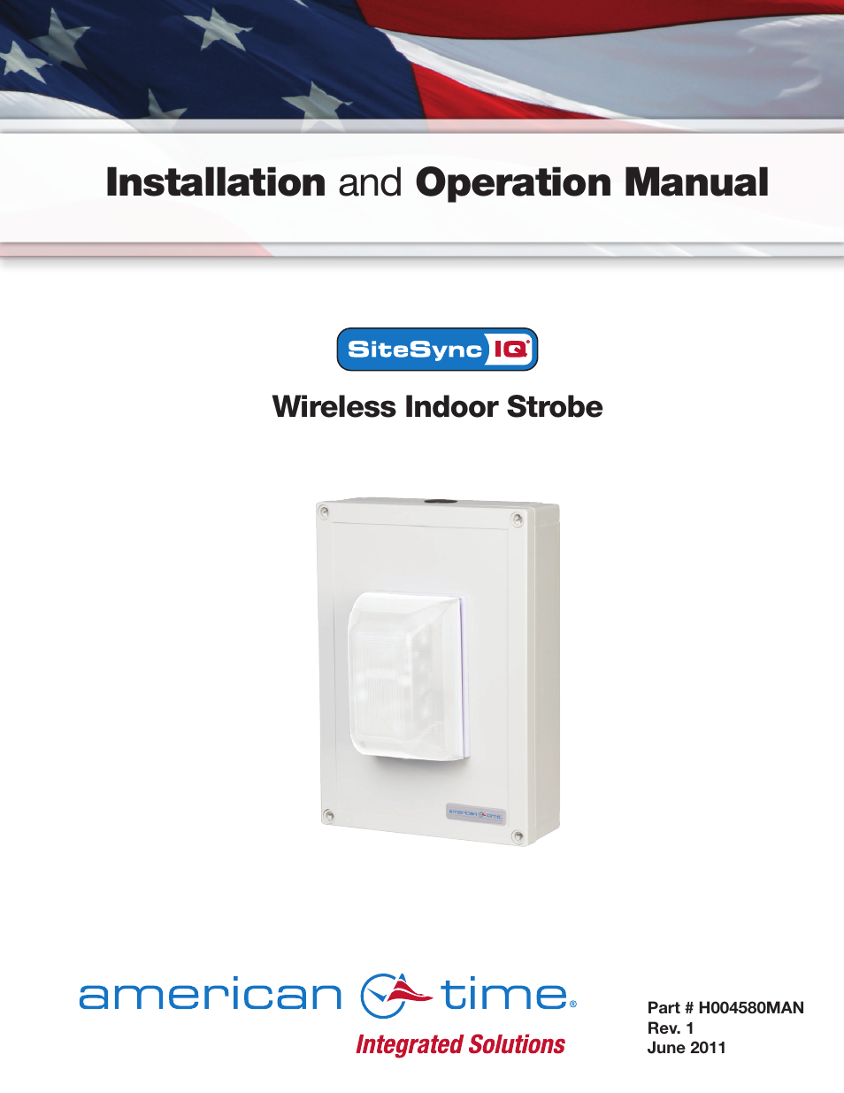 American Time Wireless Indoor Strobe/Siren User Manual | 7 pages