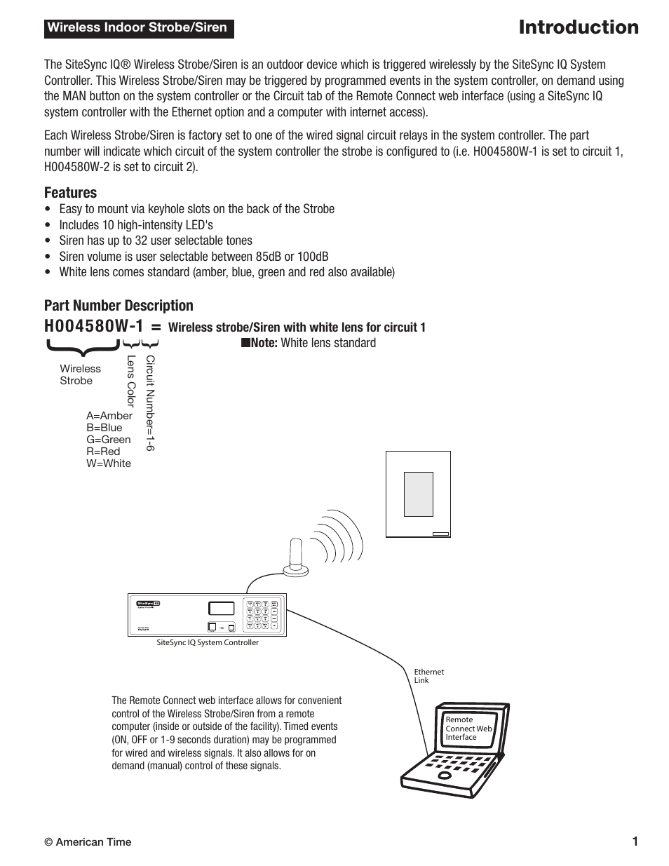 Introduction | American Time Wireless Indoor Strobe/Siren User Manual | Page 3 / 7