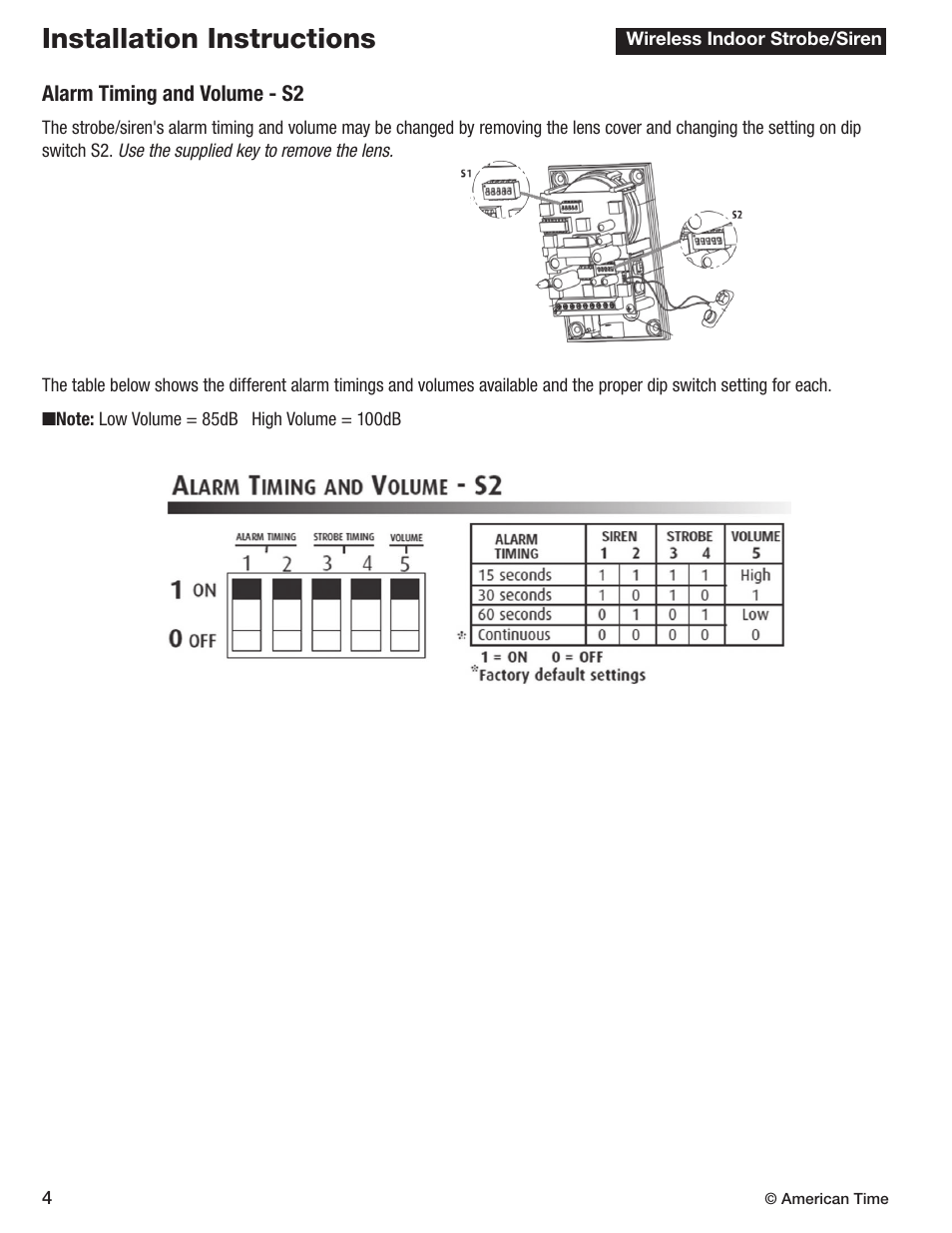 Installation instructions | American Time Wireless Indoor Strobe/Siren User Manual | Page 6 / 7