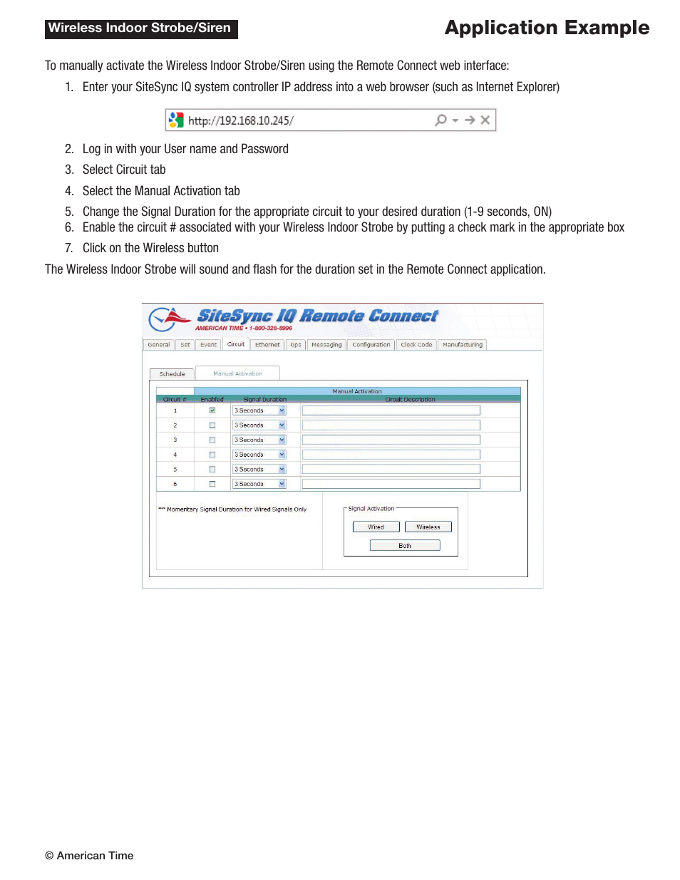 Application example | American Time Wireless Indoor Strobe/Siren User Manual | Page 7 / 7